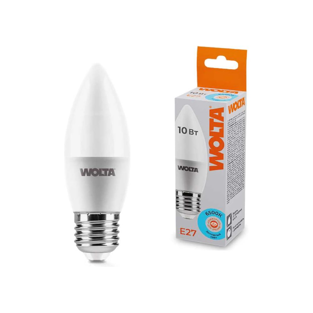 Изображение товара Светодиодная лампа WOLTA 25WC10E27 10Вт 6500K E27 (10 шт) 25WC10E27-10 Изображение товара Светодиодная лампа WOLTA 25WC10E27 10Вт 6500K E27 (10 шт) 25WC10E27-10