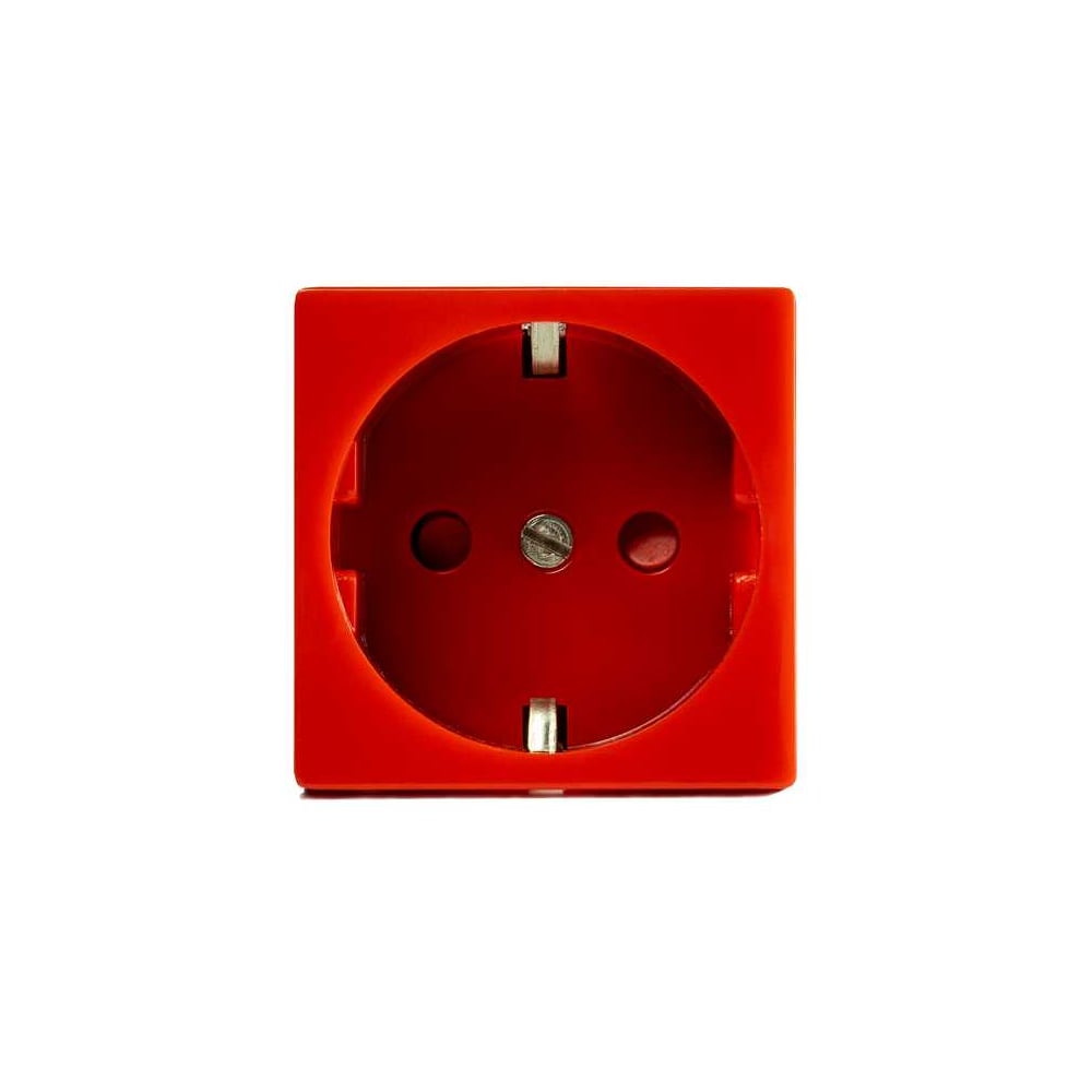 Розетка электрическая NTSS 2К+З, с защитными шторками(красный) NTSS-100121