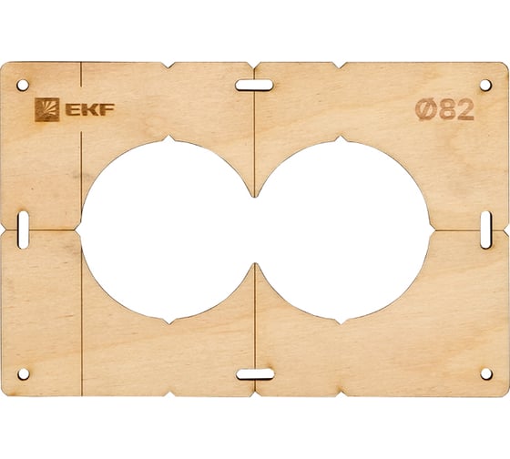 Изображение товара Шаблон для подрозетников Expert (2 отверстия; 82 мм) EKF sh-d82-2