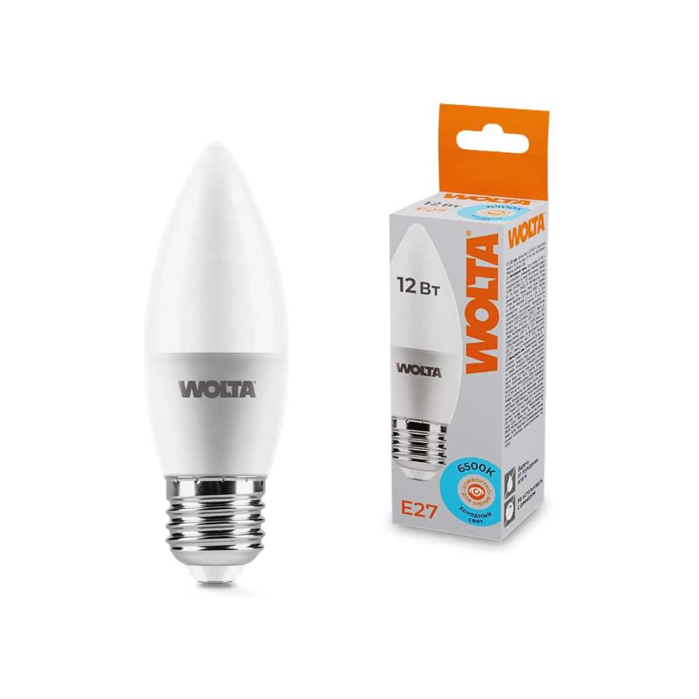 Светодиодная лампа WOLTA 25WC12E27 12Вт 6500K E27 (10 шт) 25WC12E27-10
