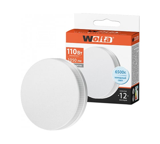 Изображение товара Светодиодная лампа WOLTA 25W75R12GX53 12Вт 6500K GX53 (10 шт) 25W75R12GX53-10