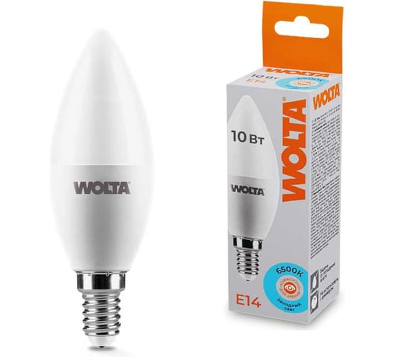 Изображение товара Светодиодная лампа WOLTA 25WC10E14 10Вт 6500K E14 (10 шт) 25WC10E14-10