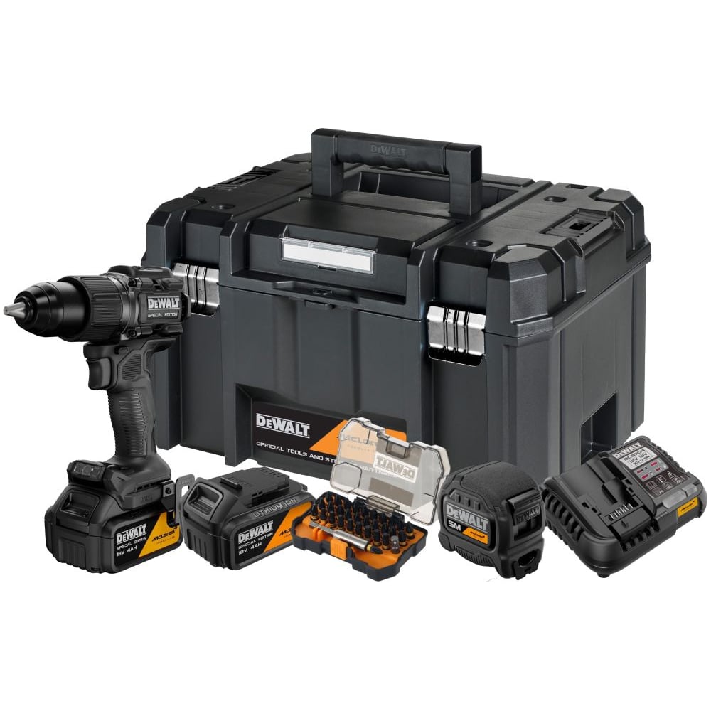 Ударная дрель-шуруповерт Dewalt McLaren Limited Edition DCD86MM2KT, 18 В, 2000 об/мин, с 2 АКБ 4 Ач и ЗУ, в кейсе TSTAK DCD86MM2KT-QW