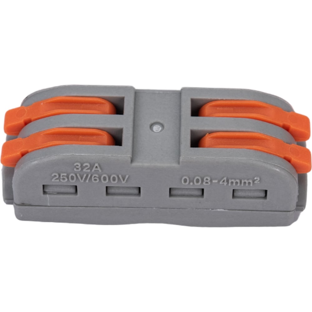 Изображение товара Соединительная клемма VKL electric СК-412, проходная, 2 провода, 2,5 мм2, белый/оранжевый