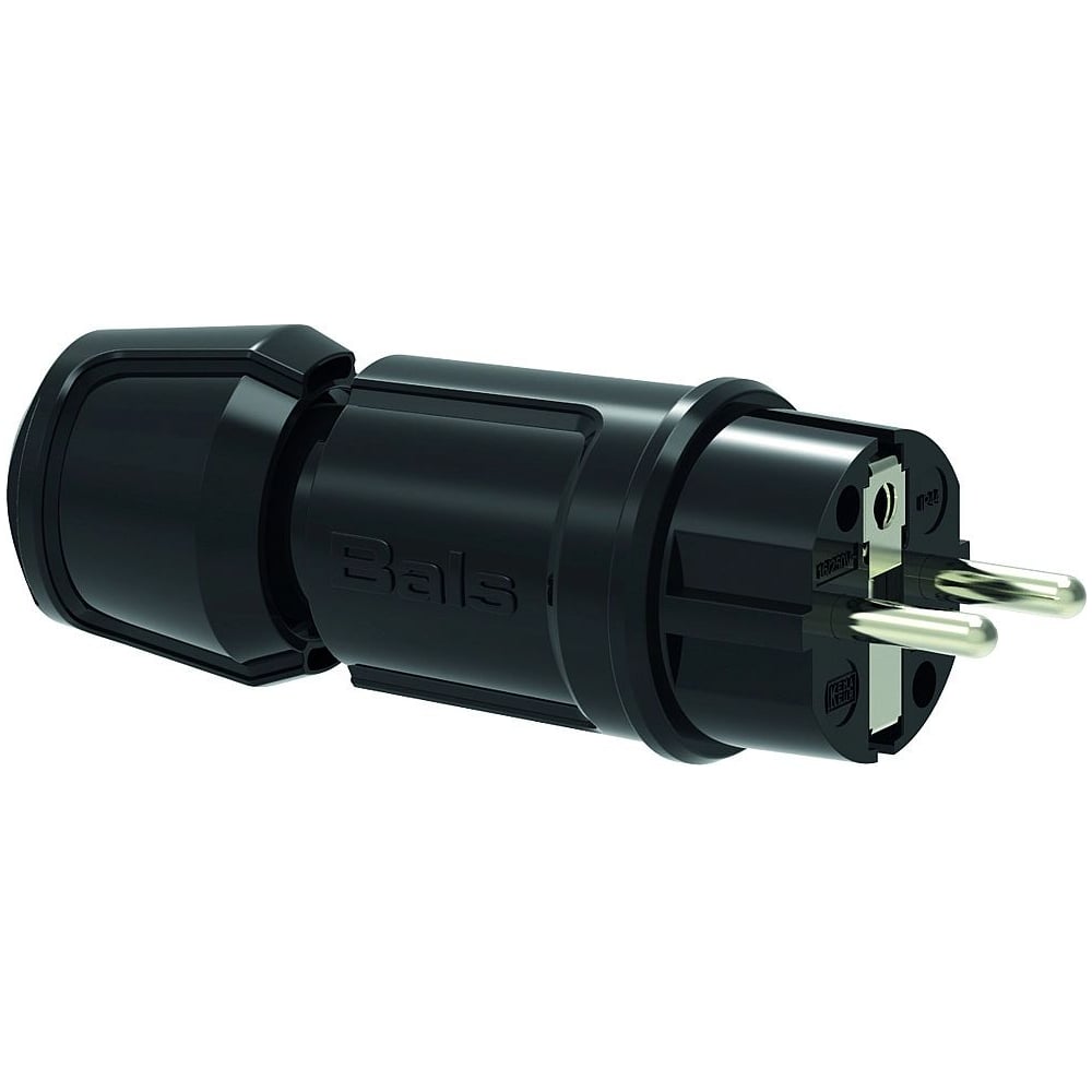 Вилка Bals Schuko16A 3п(2P+E) 250В, IP54 черный MULTI-GRIP 7372-1