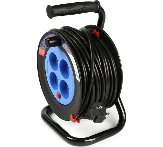 Изображение товара Удлинитель на катушке Smartbuy 4 гнезда, 20м без заземления, с предохранителем ПВС 2х1,0 10А/2,2кВт SBE-10-4-20-N