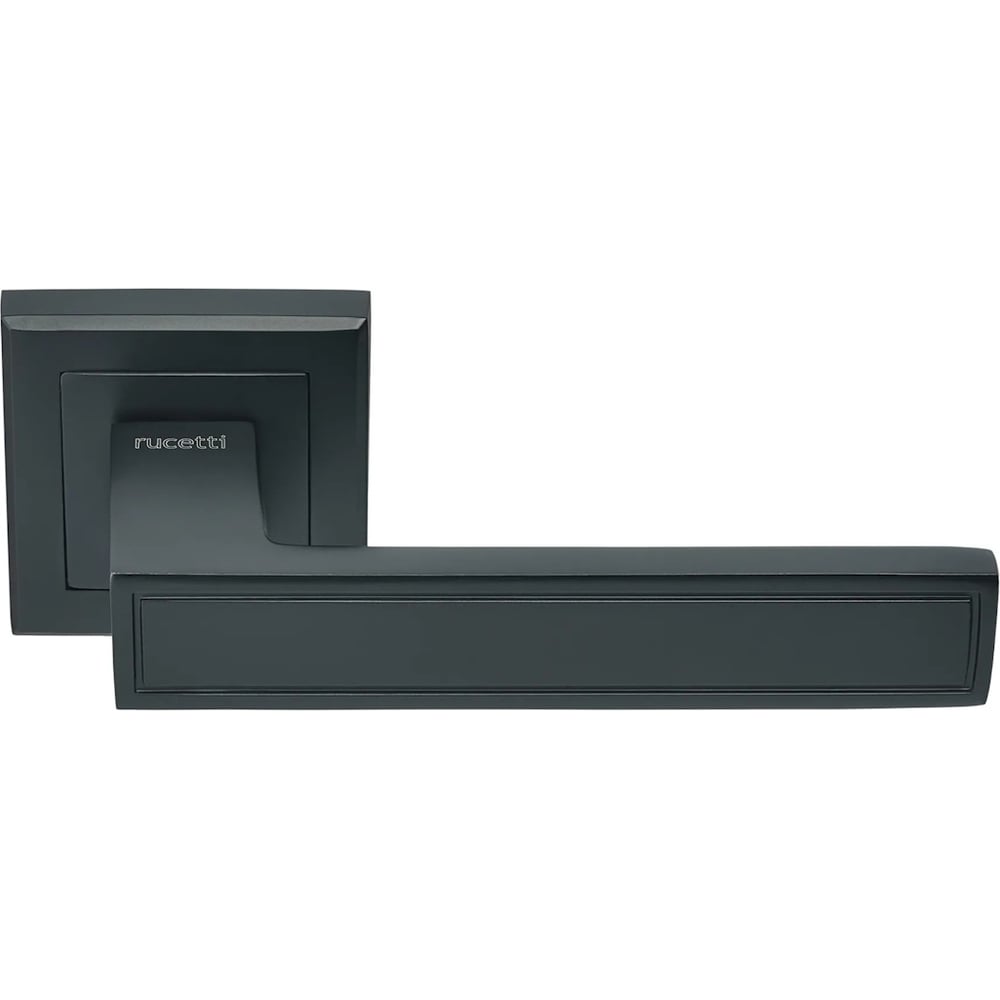Комплект дверных ручек RUCETTI RAP 23-S BL + Сантехническая защёлка RP1895 BL + Сантехническая Завёртка RAP WC-S BL, цвет - чёрный 9016062