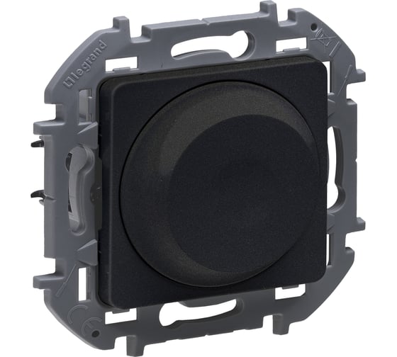 Изображение товара Диммер поворотно-нажимной Legrand Inspiria без нейтрали 300Вт антрацит 673793