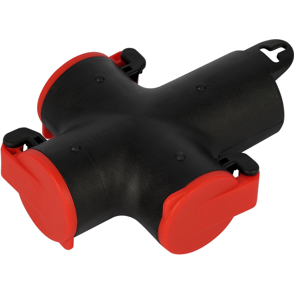 Колодка ЭРА KB-3e-R-IP44 с заземлением 3 розетки 16A IP44 красная Б0072714