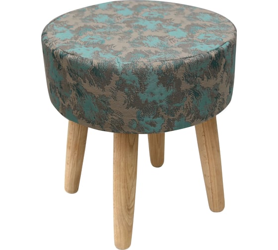 Изображение товара Пуф Эскар Fog круглый, цвет бежево-бирюзовый, D36 см 167245680