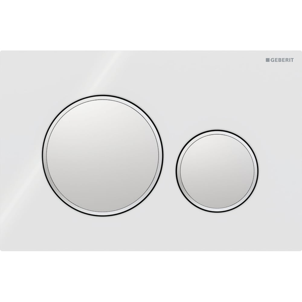 Клавиша смыва для инсталляции Geberit Sigma20 двойной смыв, белый/матовый хром 115.882.KL.1