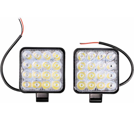 Изображение товара Светодиодная фара SKYWAY OFF ROAD 85х85х17мм, 48W 6000К 16 диодов, 2 шт. S07201094
