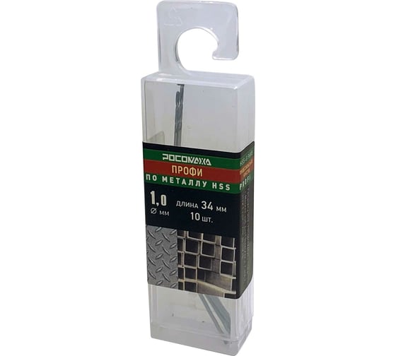 Изображение товара Сверло по металлу PROFI HSS-G P6M5 (10 шт; 1.0x34 мм) Росомаха 703010