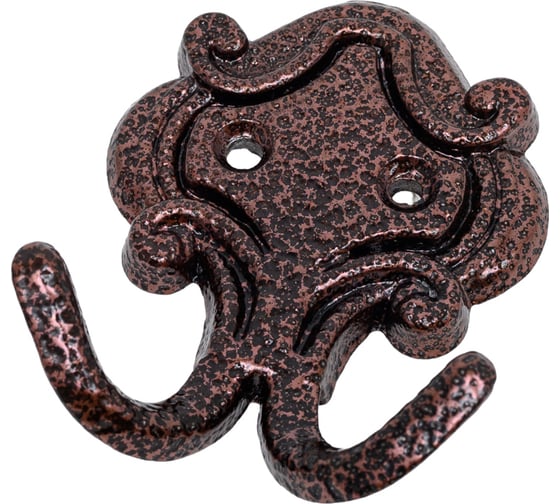 Изображение товара 2-рожковый крючок Левша КМ-4 медн. антик У8-6569.СМ