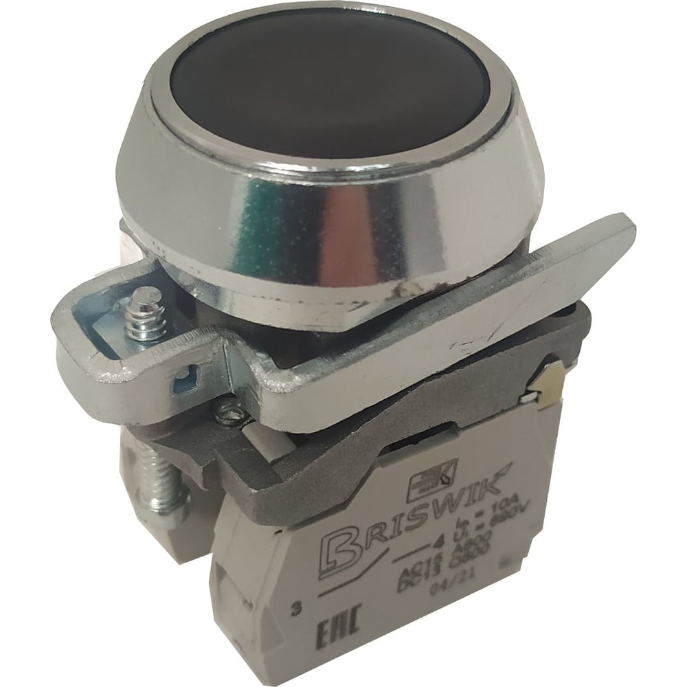 Кнопка управления Briswik красный цилиндр 2НЗ без фиксации без подсветки металл Ø30 мм IP40 aT-DB-0Ai-0223