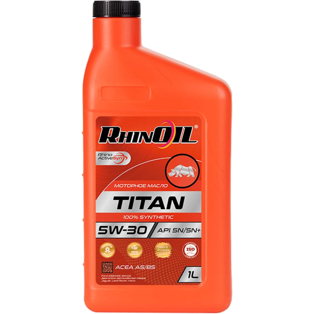 Масло моторное синтетическое RhinOIL TITAN SAE 5w-30 API SN/SN+, ACEA A5/B5 1л 4631152355906