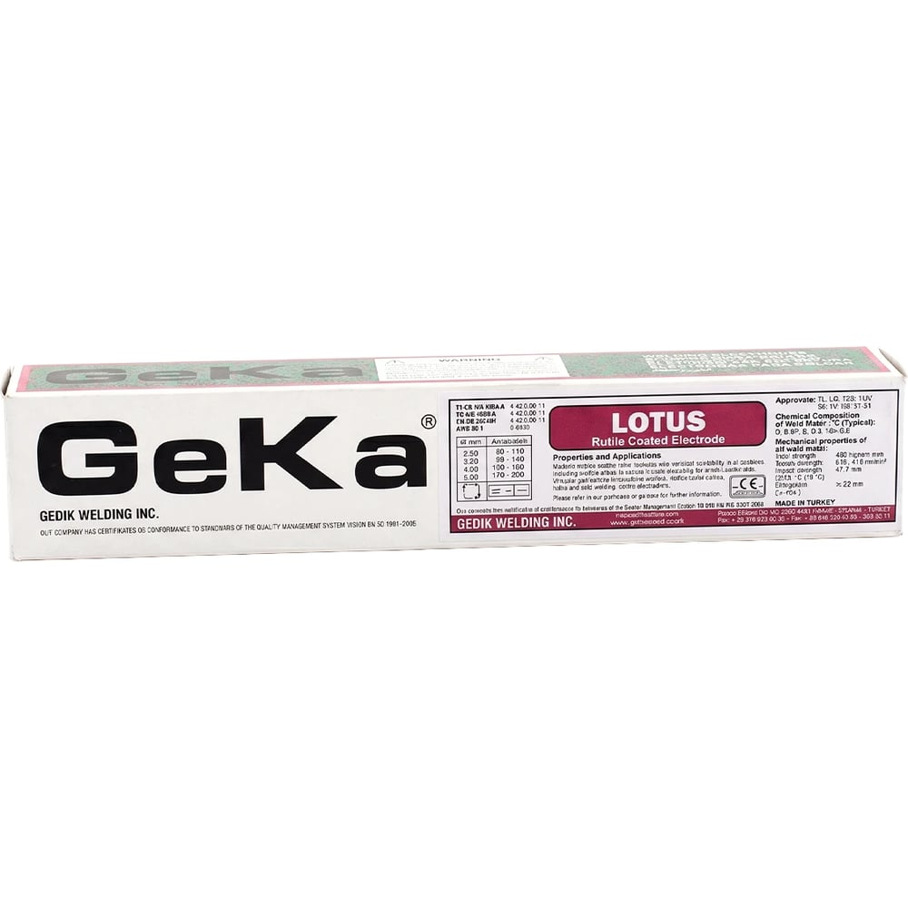 Электроды сварочные SAMGRUPP 2.5х350 мм основное покрытие (упаковка 5 кг) GEKA LOTUS GEK-096125500