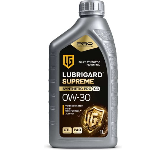 Изображение товара Моторное масло для бензиновых двигателей LUBRIGARD SUPREME SYNTHETIC PRO C3 0W-30 (12x1 л) LGPSPMSC3030SNCH12