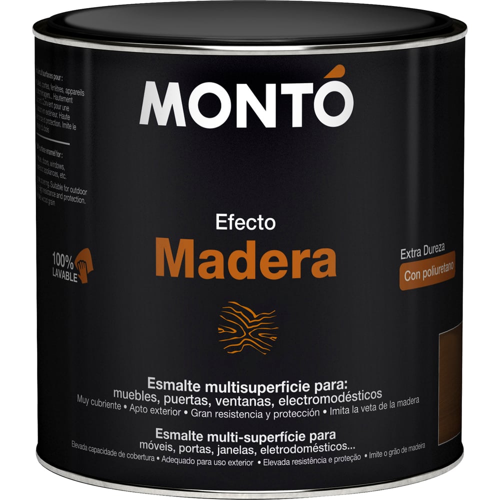 Эмаль сатиновая с имитацией дерева MONTO ESMALTE EFECTO MADERA CAOBA махагон, 0,5л 501970.IM06.500