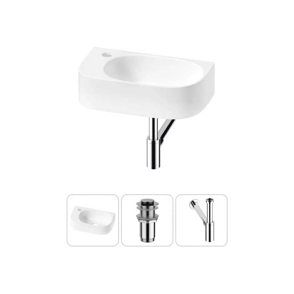 , Комплект 3 в 1 Lavinia Boho Bathroom Sink накладная/подвесная раковина 40x22 см (состоит Wellsee 20216336R
