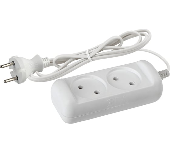 Изображение товара Электрический удлинитель ЭРА UX 2 5m без заземления 2 розетки 5м ШВВП 2x0,75мм2 6А Б0038559