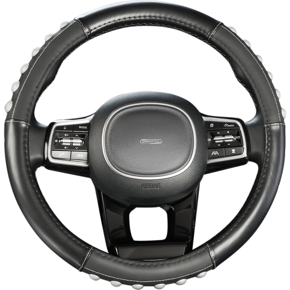 Изображение товара Оплетка SKYWAY Pop It-1 M из экокожи черно-серая для устройств