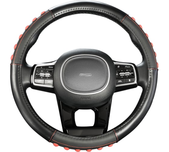 Изображение товара Оплетка SKYWAY Pop It-1 M, черно-красная, экокожа S01102488