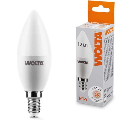 Изображение товара Светодиодная лампа WOLTA 25SC12E14 12Вт 4000K E14 (10 шт) 25SC12E14-10
