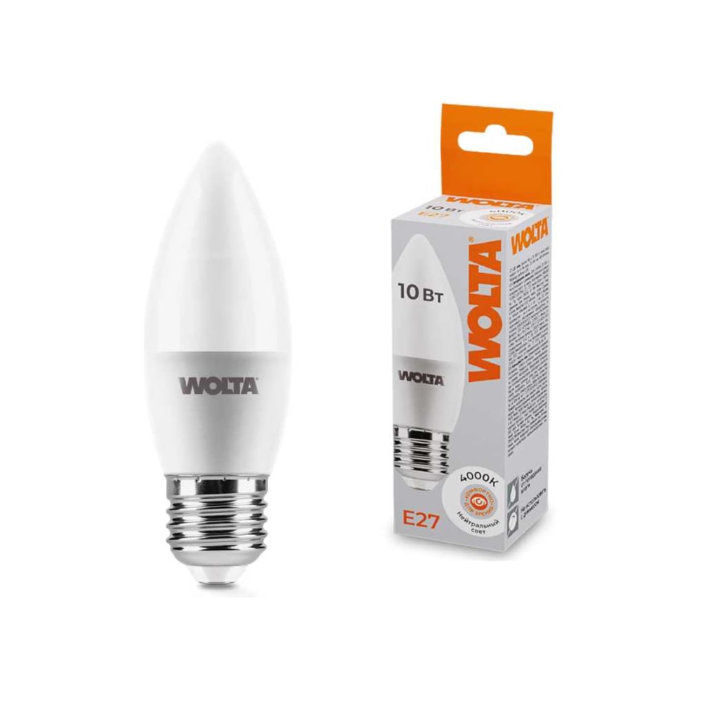 Изображение товара Светодиодная лампа WOLTA 25SC10E27 10Вт 4000K E27 (10 шт) 25SC10E27-10 Изображение товара Светодиодная лампа WOLTA 25SC10E27 10Вт 4000K E27 (10 шт) 25SC10E27-10
