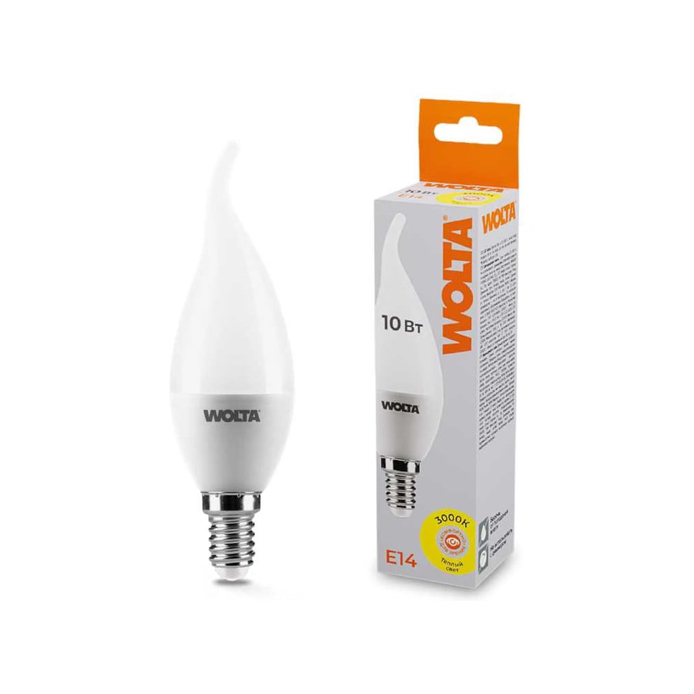 Светодиодная лампа WOLTA 25YCD10E14 10Вт 3000K E14 (10 шт) 25YCD10E14-10