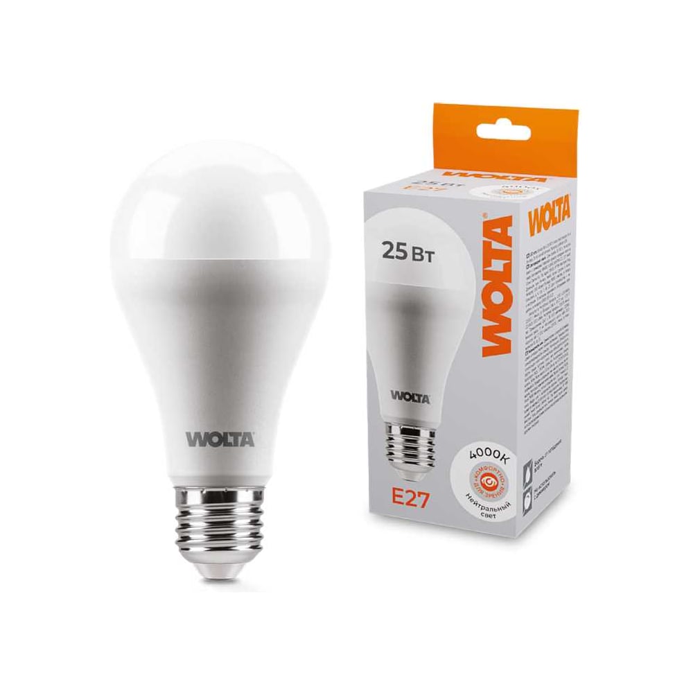 Светодиодная лампа WOLTA 25S67BL25E27 25Вт 4000К E27 (10 шт) 25S67BL25E27-10