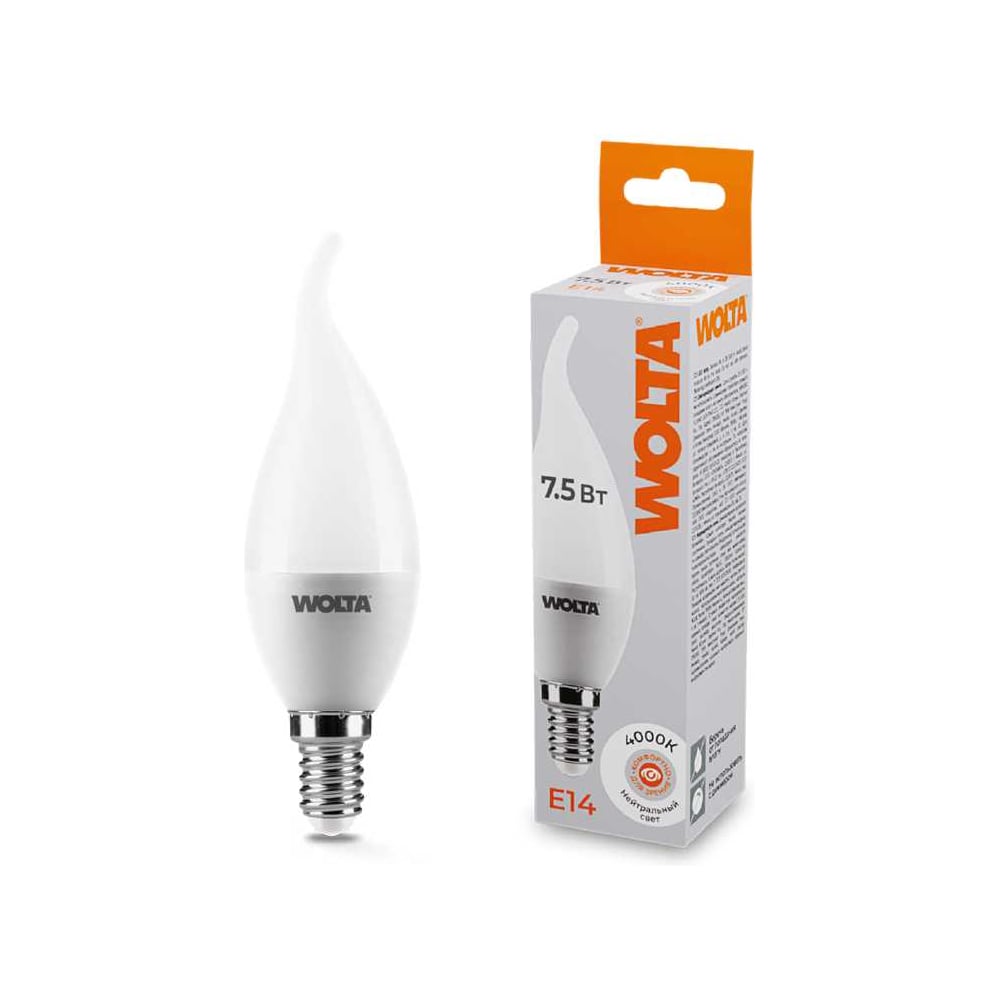 Светодиодная лампа WOLTA 25SCD7.5E14 7.5Вт 4000K E14 (10 шт) 25SCD7.5E14-10