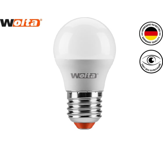 Изображение товара Светодиодная лампа WOLTA 25S45GL7.5E27 7.5Вт 4000K E27 (10 шт) 25S45GL7.5E27-10