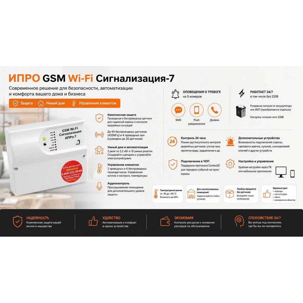 GSM Wi-Fi Сигнализация -7 ИПРо 11003629