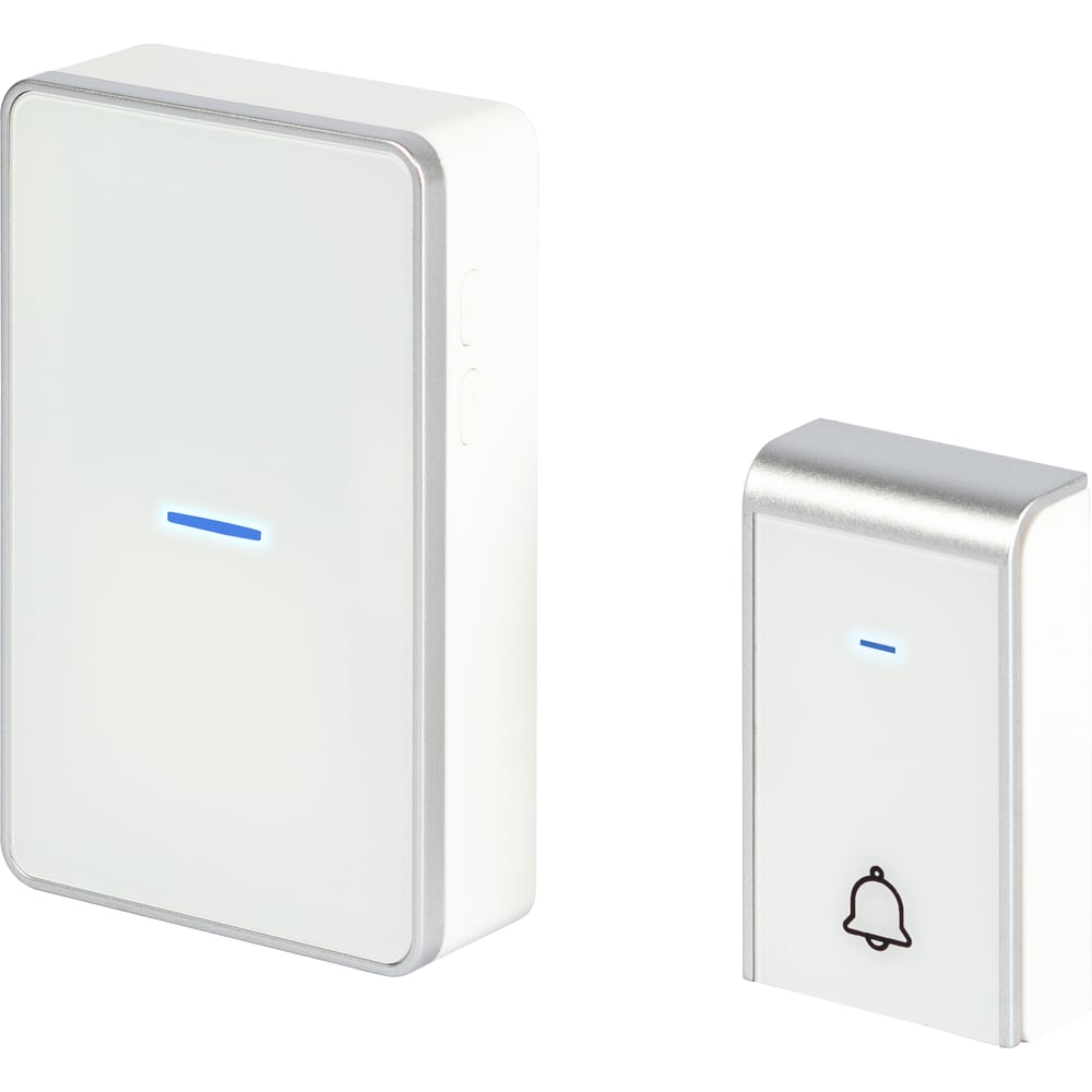 Звонок дверной ЭРА C103W беспроводной LED подсветка IP44 150 м белый 38 мелодий Б0072157