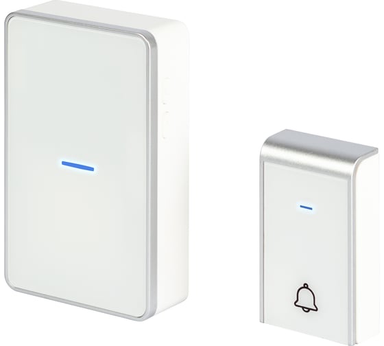 Изображение товара Звонок дверной ЭРА C103W беспроводной LED подсветка IP44 150 м белый 38 мелодий Б0072157