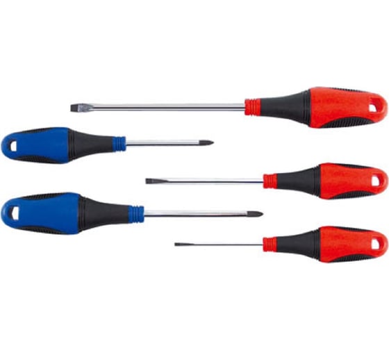 Изображение товара Набор отверток AmPro с отверстием в ручке 5 предметов, крест и шлиц T32890