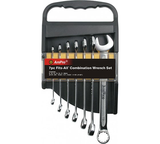 Изображение товара Набор ключей AmPro универсальных FITS-ALL, 10-19 мм,7 предметов T42671