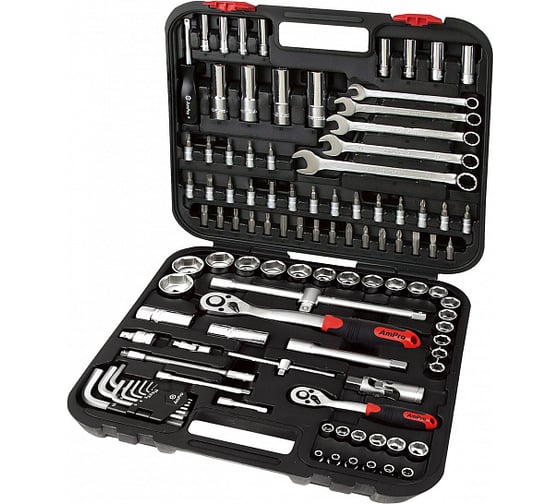 Изображение товара Набор инструмента AmPro 1/4 и 1/2, 106 предметов T45488
