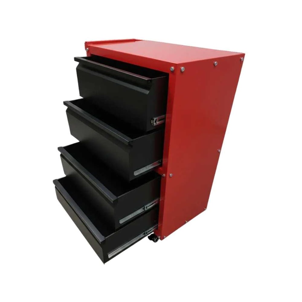 Тележка ILIKPRO Рокки 04, 4 ящика, красно-чёрная 3020-9005 RSBV-04.550.350.3020-9005