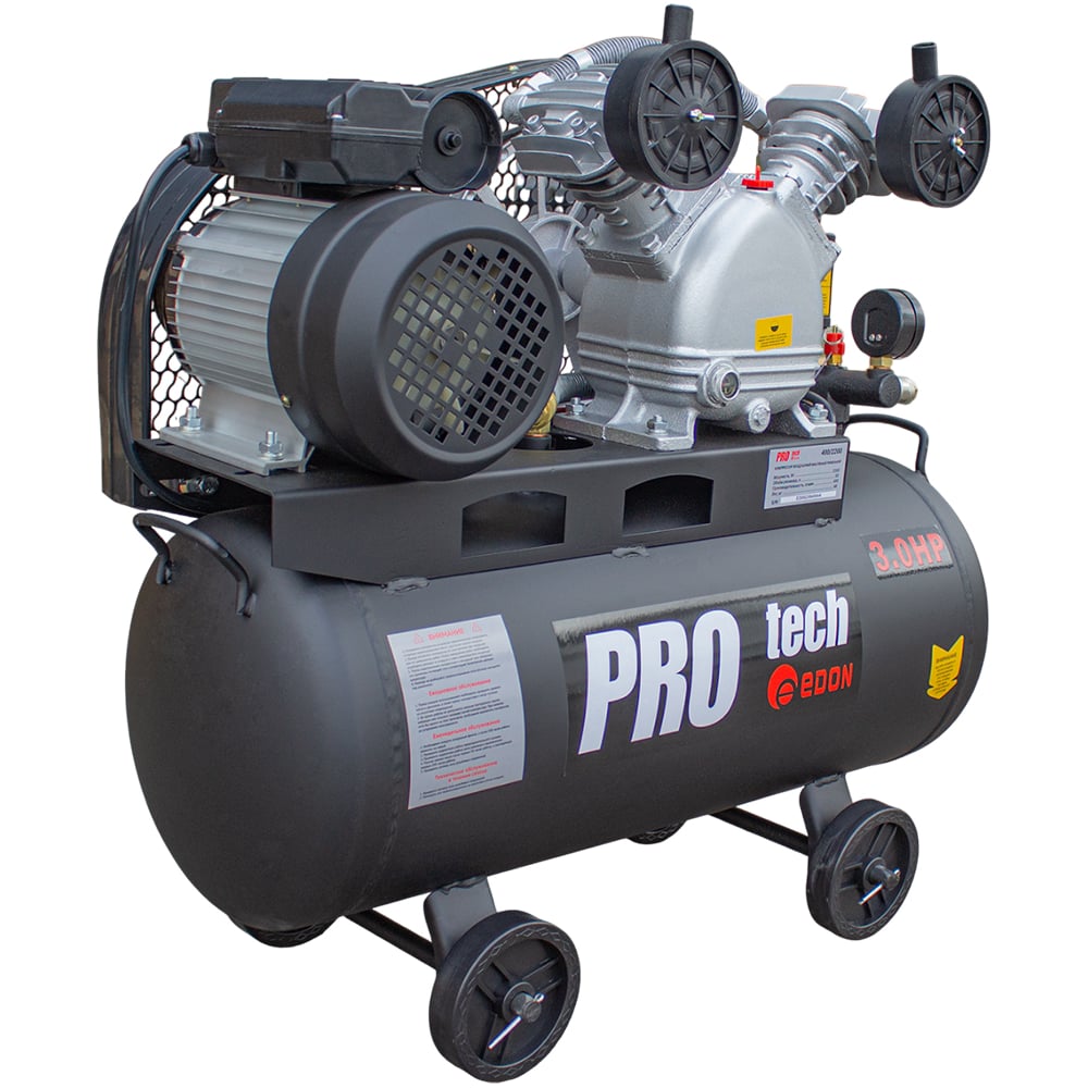 Компрессор масляный воздушный Edon PROtech 400/2200 (2.2 кВт, 400л/мин, 50л, 2 цилиндра) 22140
