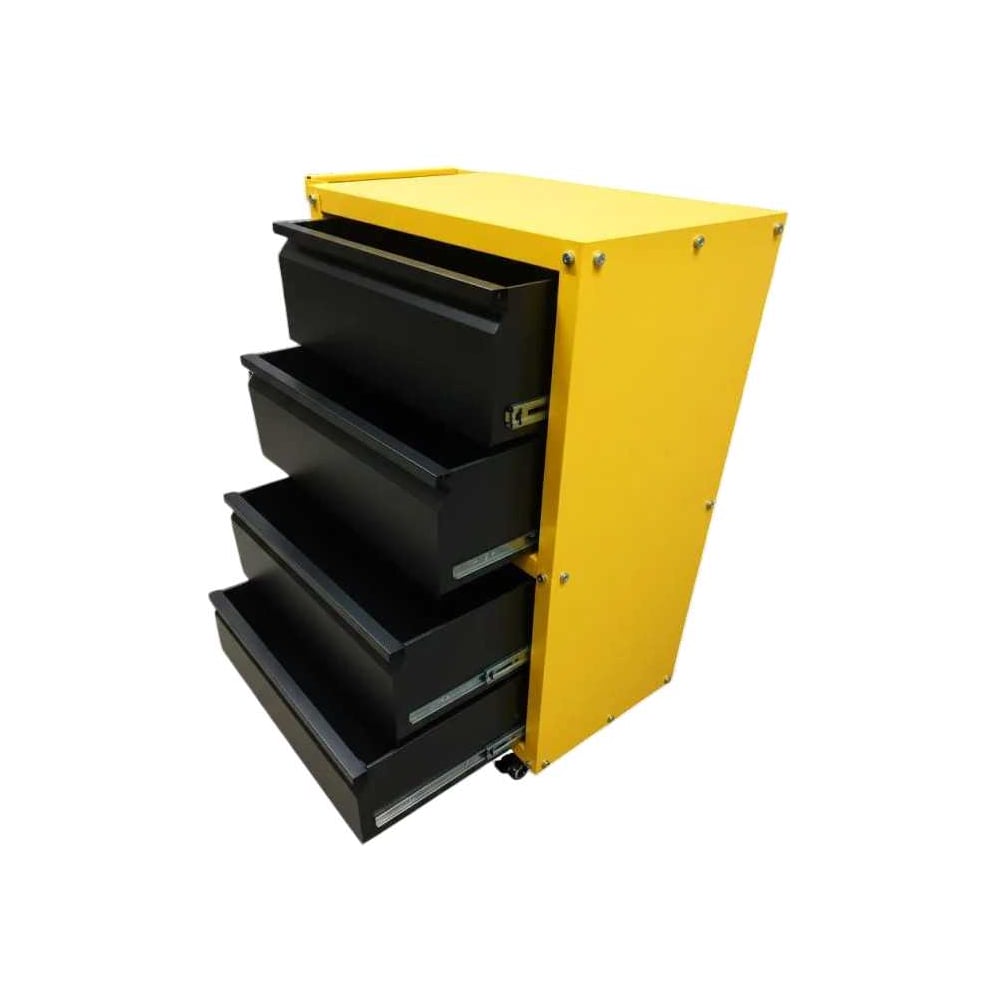 Тележка ILIKPRO Рокки 04, 4 ящика, чёрно-жёлтая 9005-1021 RSBV-04.550.350.9005-1021