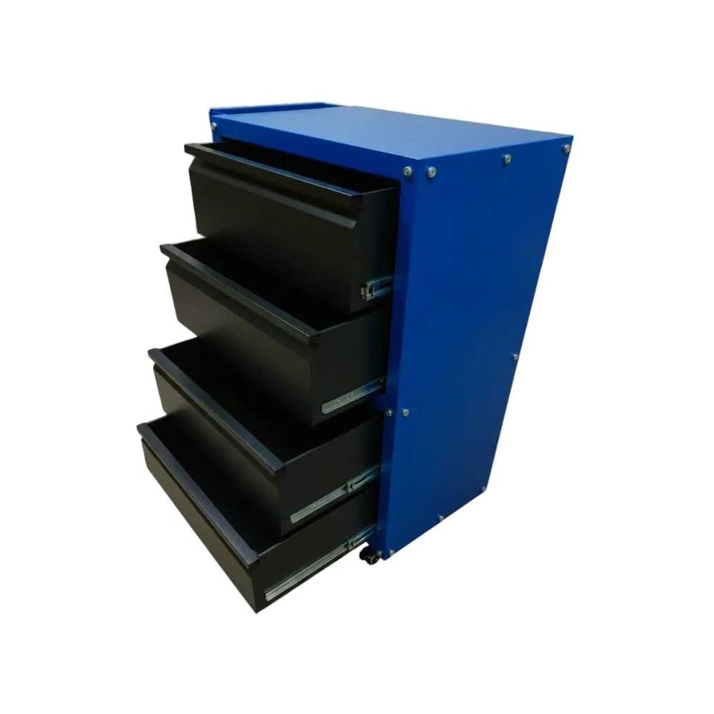 Тележка ILIKPRO Рокки 04, 4 ящика, чёрно-синяя 9005-5010 RSBV-04.550.350.9005-5010