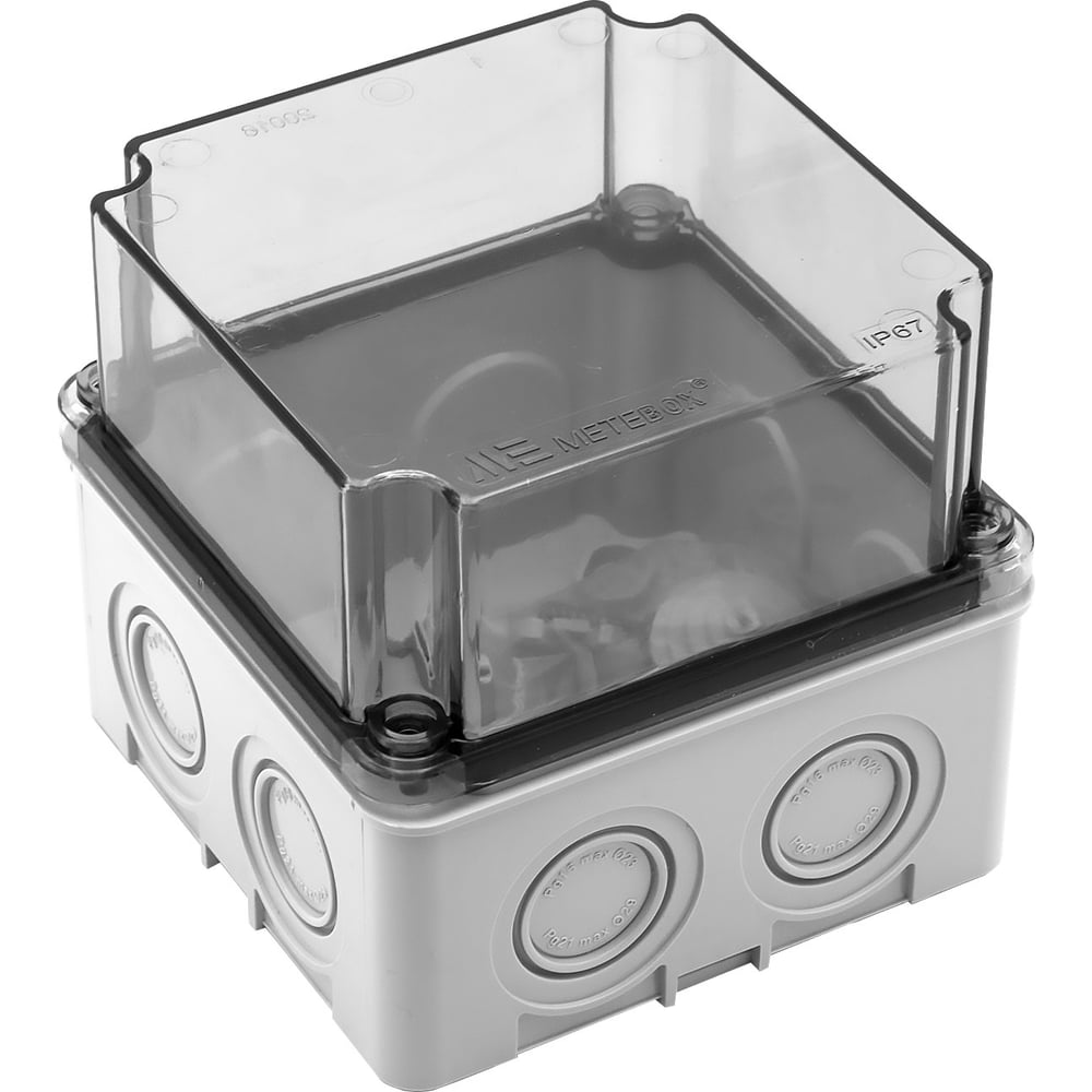 Коробка распределительная пластиковая Mete Enerji 110x110x100, высокая, прозрачная крышка, IP67 40201207