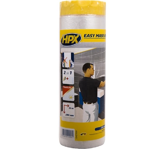 Изображение товара Пленка с малярной лентой для внешних работ 4400 EM11033 (1100 мм; 33 м) HPX 5425014229547