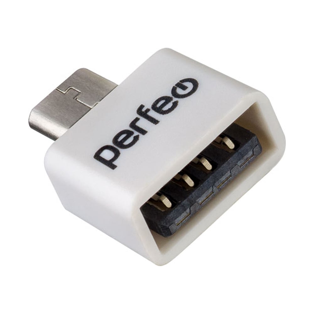 Изображение товара Адаптер Perfeo USB на micro USB с OTG белый 30014895