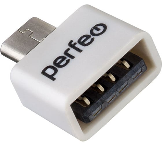 Изображение товара Адаптер Perfeo USB на micro USB c OTG, белый 30014895