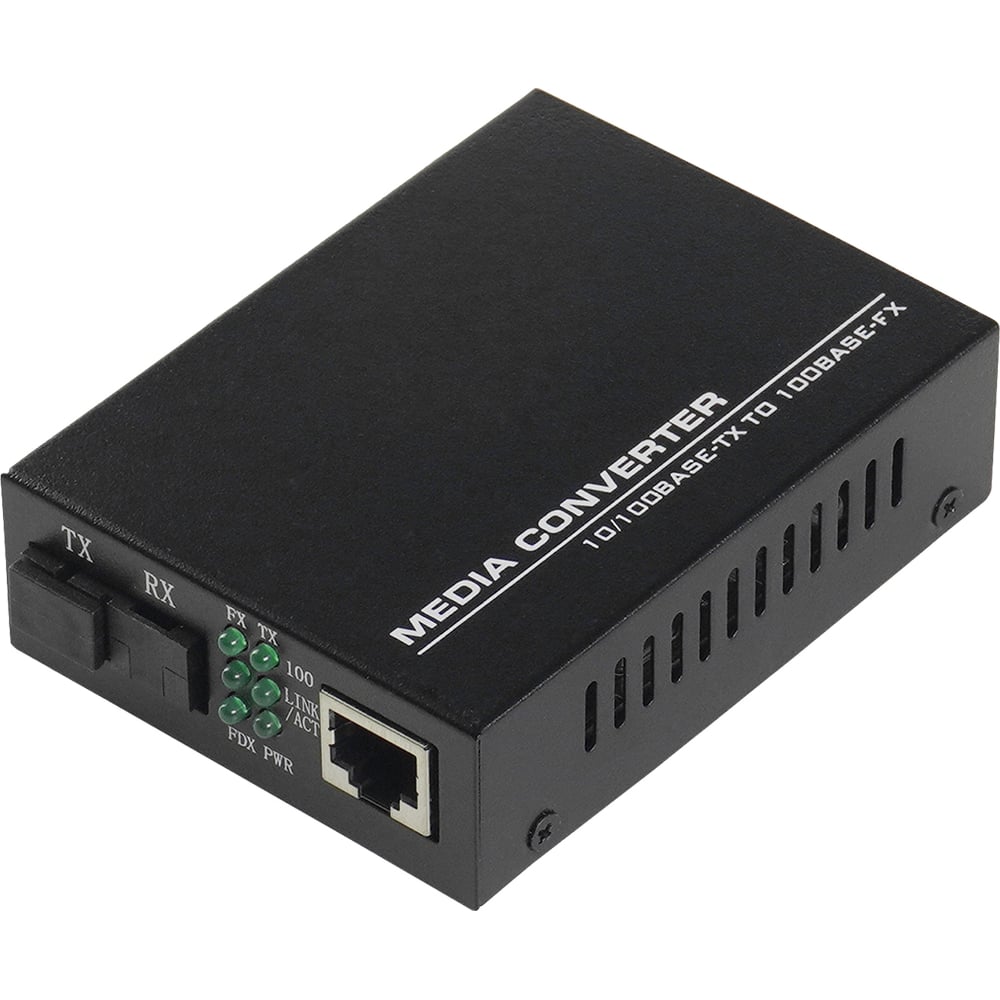 WDM медиаконвертер NTSS с RJ45 портом 10/100Base-T и 10/100Base-FX с разъемом SC, рабочая длина волны (передача/прием) 1310/1550 нм, SM, дальность до 20 км, DC 5В 2Aшт NTSS-120A