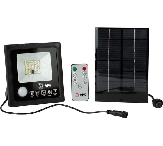 Изображение товара Светодиодный уличный прожектор ЭРА на солнечной батарее, 20W, 350 lm, 5000K Б0049545