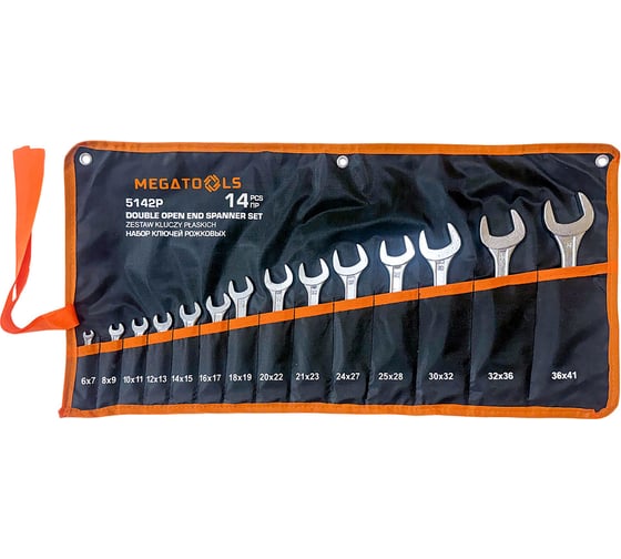Изображение товара Набор ключей рожковых 14пр. MEGATOOLS MT-5142P(68181)
